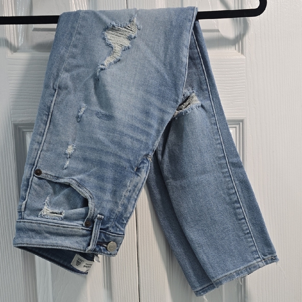 Abercrombie & Fitch Light Blue Distressed Skinny Jeans